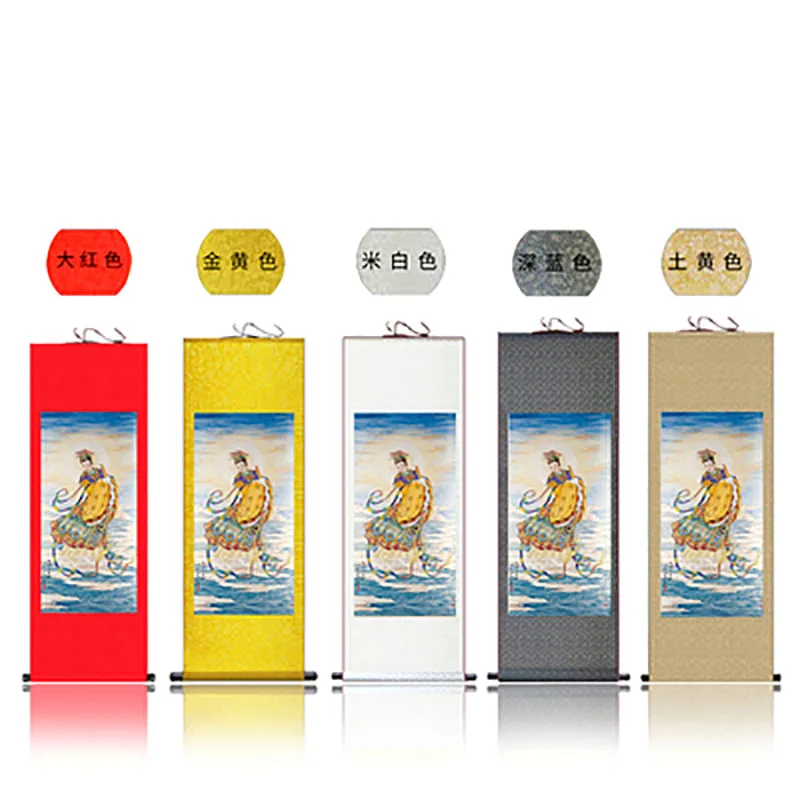 Asian Art Buddha Calligraphy Painting Wall Art, Hanging Scroll, Oriental, Elegant Living Room, Corridor Decoration