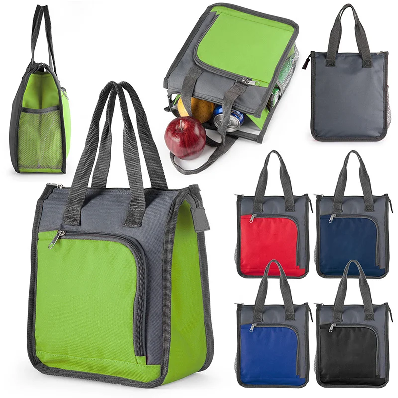 Description Picture 2 of item1PC Outdoor Portable Insulated Bag Oxford Cloth Handheld Lunch Box Bag Camping Lunch Bento Box Travelling BBQ Picnic Supplies