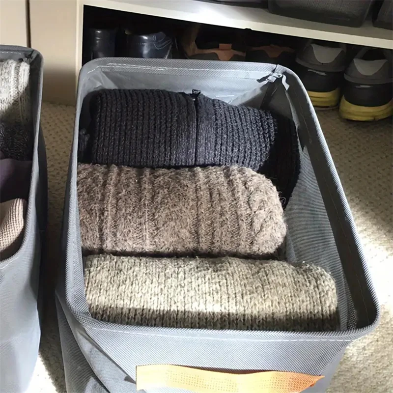 Clothes Organizer Foldable Thicken Storage Basket For Pants Sweater Underwear Clothes Household Wardrobe Sundries Storage Box 4