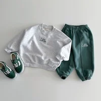 New Quality Cotton Baby Toddler Boy Girls Set Kids Clothes Autumn for Children Pullover Sweatshirts+Solid Sports Pants Fashion 2