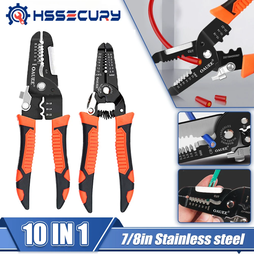 

10 in 1 Wire Stripper Wire Pulling Pliers Multifunctional Electrical Crimping Pliers Cable Strippers Wire Cutting Pliers Tools