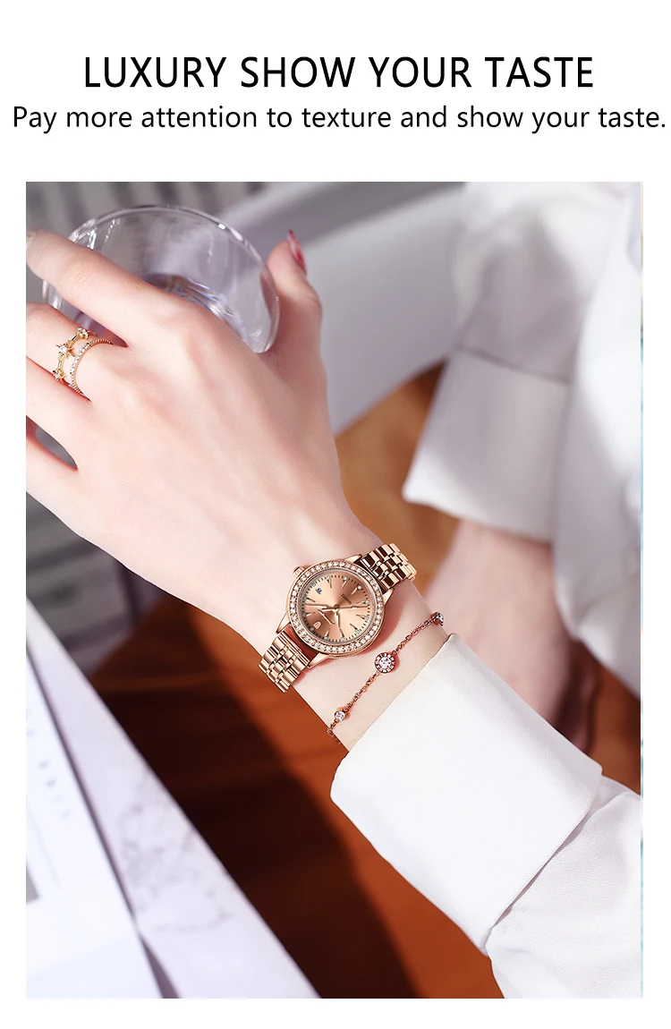 Elegants sieviešu kvarca pulkstenis ar dimantiem ūdensizturīgs_voghion.com