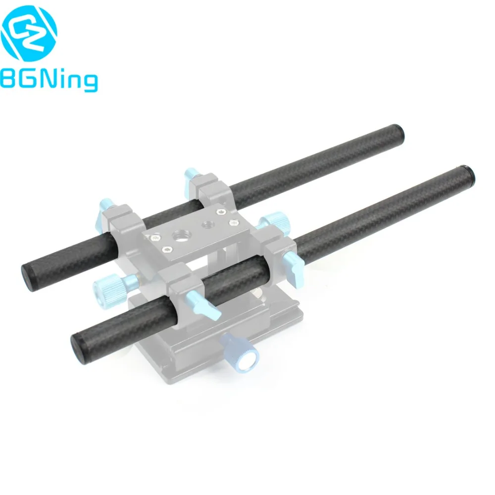 2PCS 10cm 25cm 30cm 40cm Carbon Fiber Tube Rod w/ 15mm Telephoto Lens Support fo
