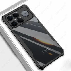 Luxury Transparent Shockproof Armor Case - TPU Soft Frame with Hard Clear Acrylic Cover for Poco F8 Ultra (Black - 01)