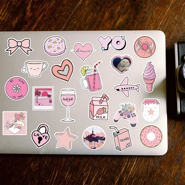 2 X 50 Pezzi Di Adesivi Lettura Rosa, Adesivi Rosa Carini - Foto 2