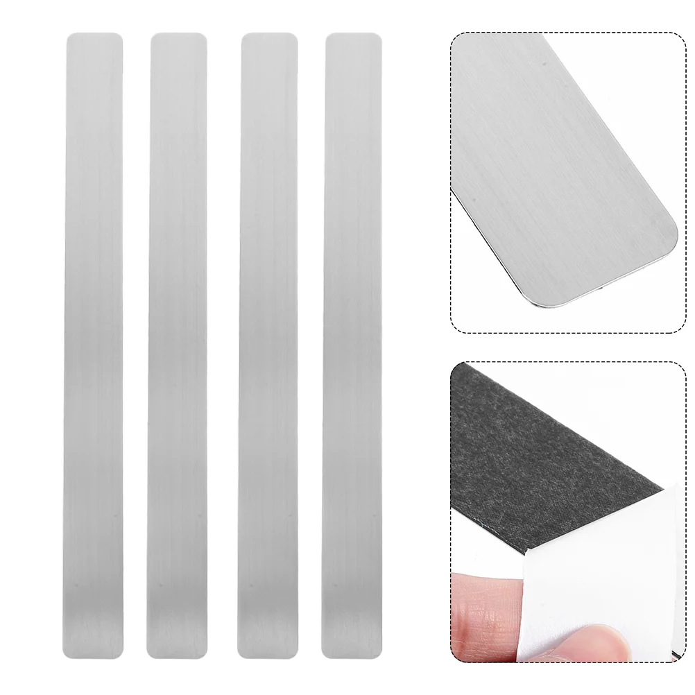 4pcs Bulletin Strips Self Adhesive Frameless Iron Bulletin Board Bar with Adhesive Backing Photo Notes Office School Home decor