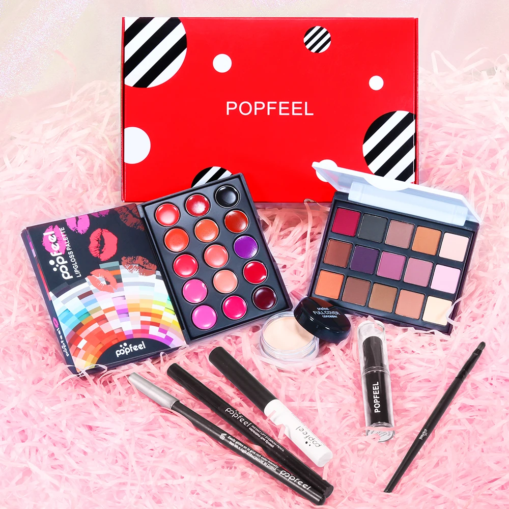 Makeup Set Eye Makeup Set Lip Makeup Set Lip Glosses Makeup Kit Makeup Gift Box Makeup Gift Set for Girl Eyeshadow Palette Liquid Foundation Lip Gloss Etc Makeup Set for Women & Makeup Beginners Travel SET