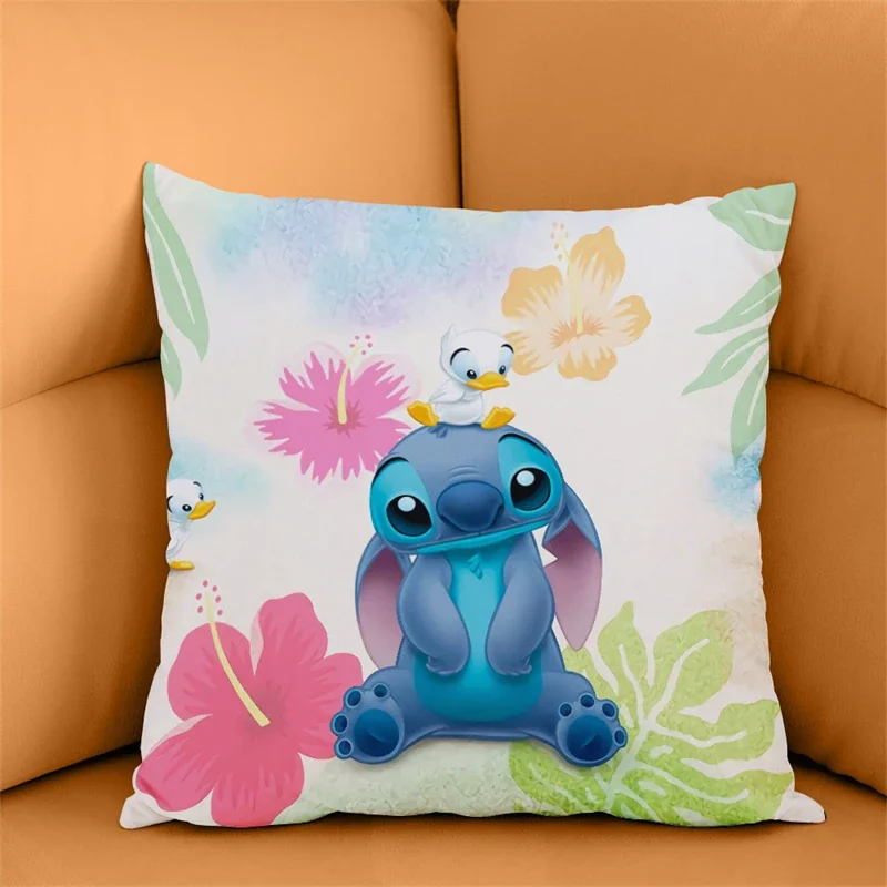 Cushion Cover Pillow Case Cover Disney Stitch Star Pillow Anime Secondary Peripheral Sofa Bed Head 45x45 cm