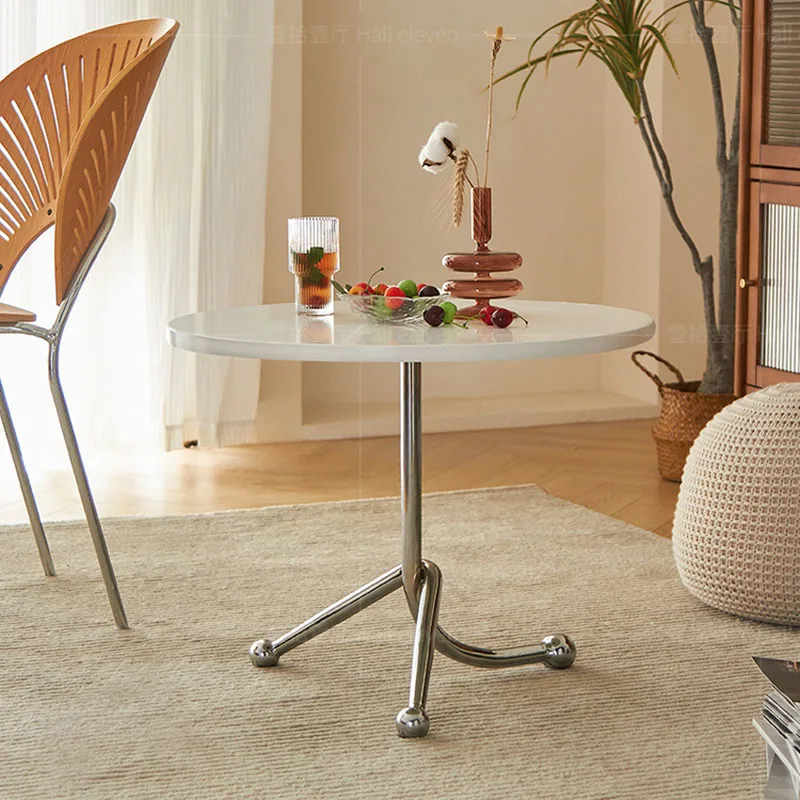 흰색 금속 커피 테이블, 거실 원형 다이닝 디자이너 센터, 모던 커피 테이블 베이스, 다리미 메사스, 북유럽 가구  Best5