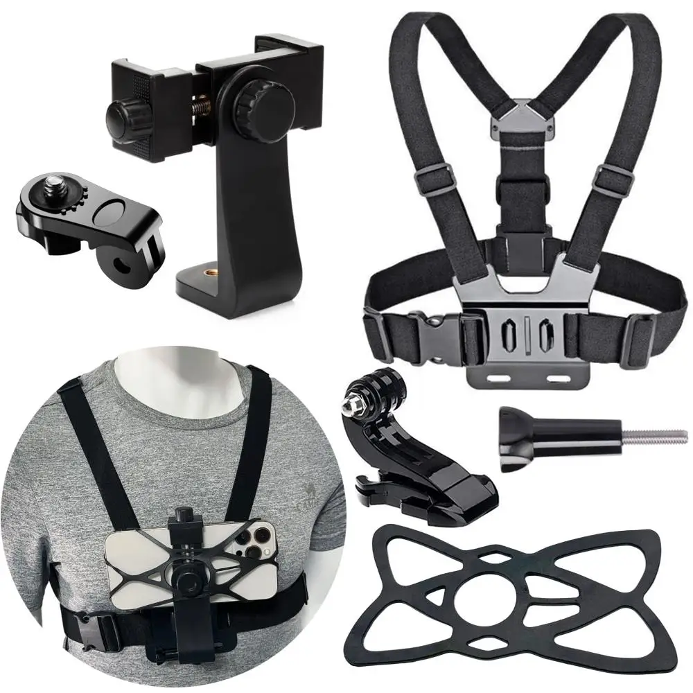Mobile Phone Chest Mount Harness Strap Holder Cell Phone Clip Action Camera POV for Huawei Samsung iPhone Plus