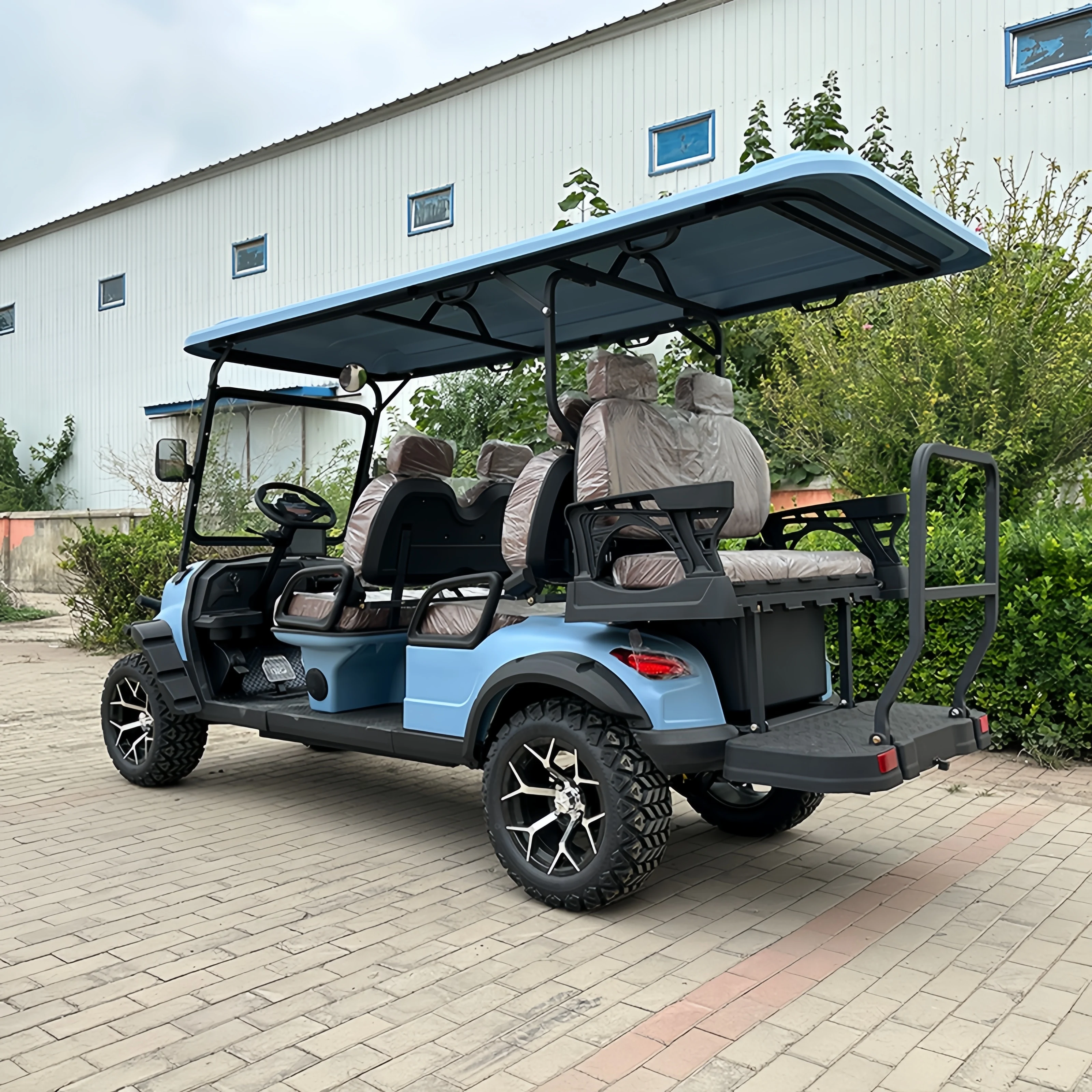 4+2 Seater Four Wheel Sightseeing Scooter 60V 72V Lithium Battery Golf Buggy Electric Golf Cart