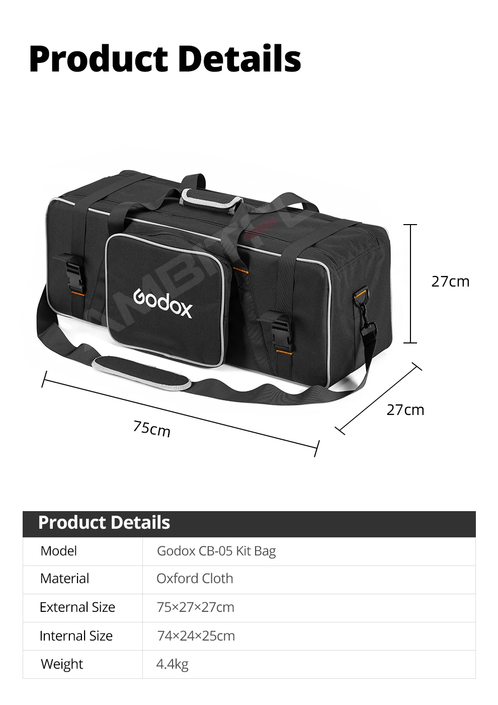 CB-05 Photography Photo Studio Flash Strobe Lighting Stand Set Carry Case bag