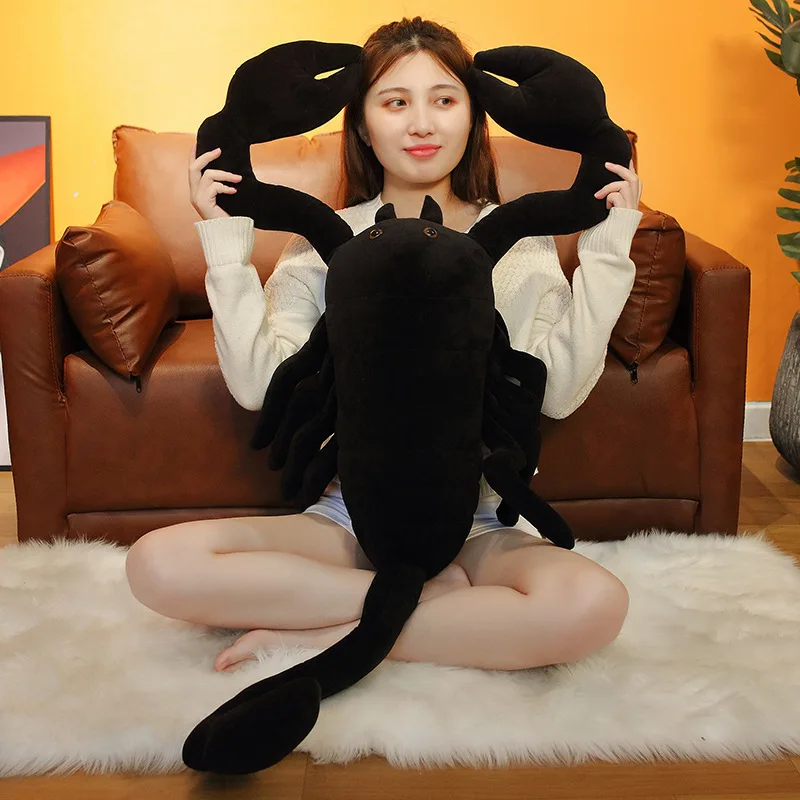 Nice Huggable Lifelike Big Size Black Scorpion Plush Toys Simulation Pet Animal Creative Dolls Stuffed for Christmas Birthday