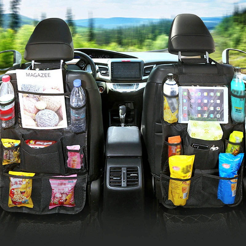 

Car Backseat Organizer with Touch Screen Tablet Holder Auto Storage Pockets Cover Car Seat Back Protectors Car Accessories