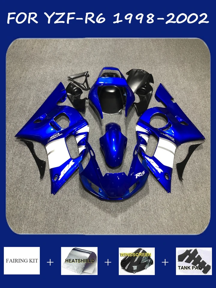 Kit Carene Completo Per Yamaha YZF R6 1998-2002 - In ABS A Iniezione, Include Parabrezza - Foto 12