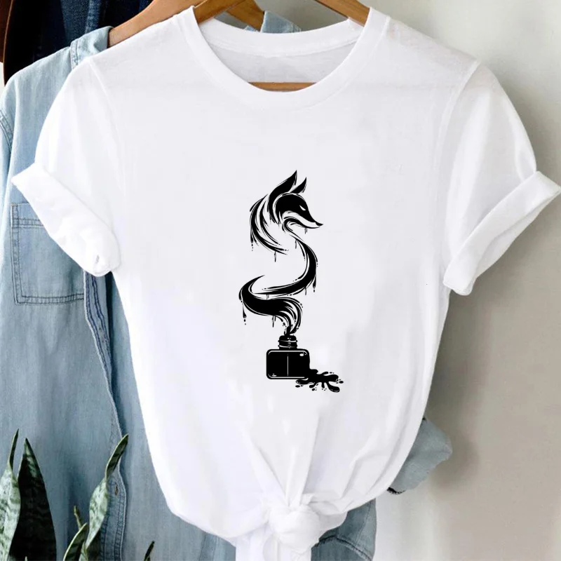 

Футболка женская с винтажным принтом, модная базовая одежда с круглым вырезом и коротким рукавом, с принтом животных