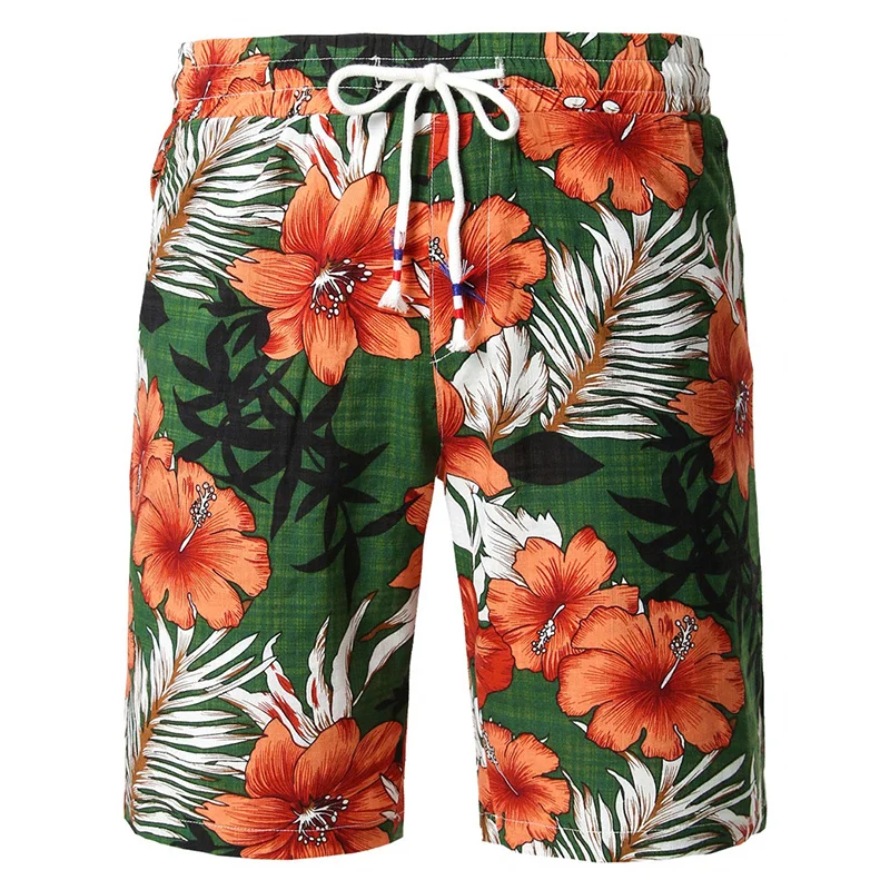 Flower Leaves Graphic Beach Shorts Pants Men 3D Printed y2k Surf Board Summer Hawaii Swimsuit Swim Trunks Cool Ice 3