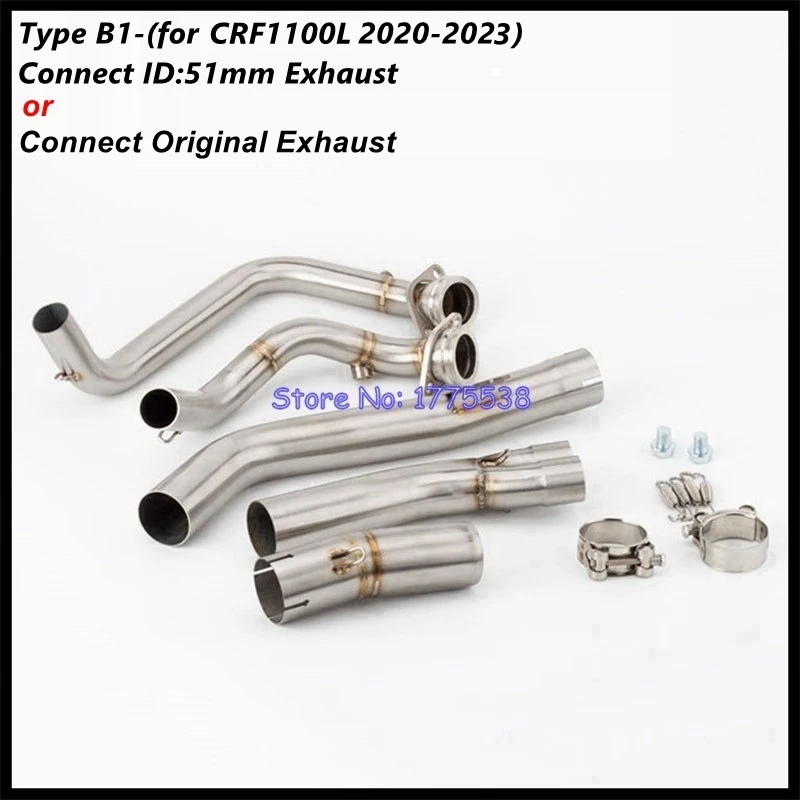 For Honda Africa Twin CRF1000L CRF1100L 2016-2023 Motorcycle Exhaust System Header Link Pipe for 51mm Exhaust Original Muffler - Image 4