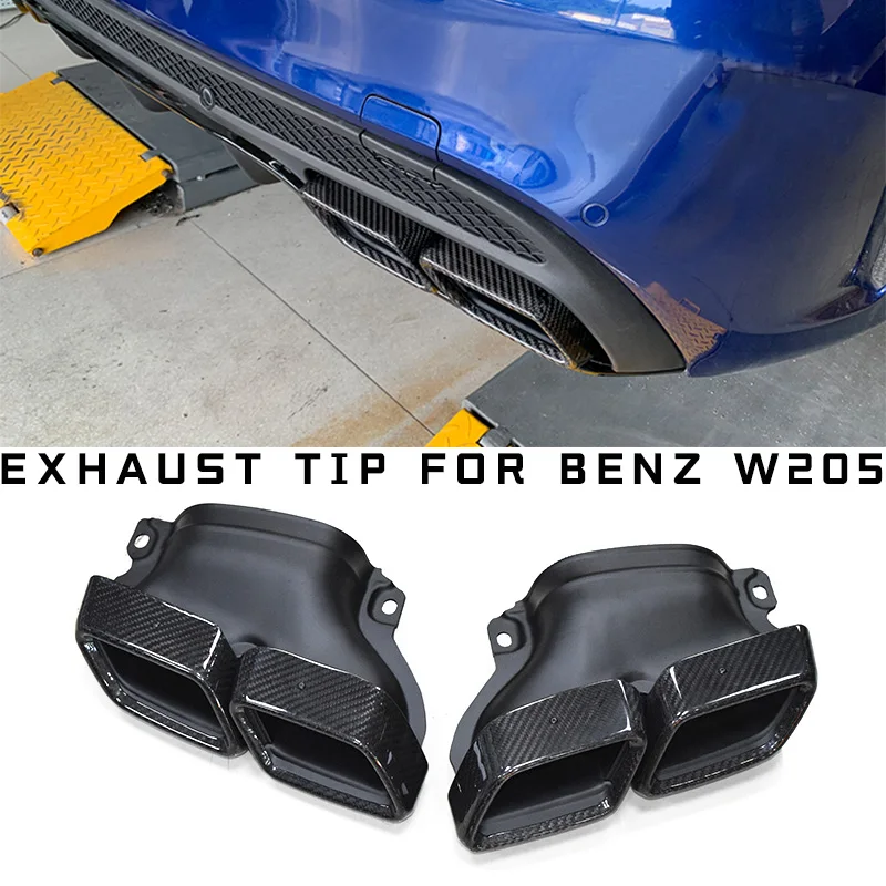 

1 Pair Glossy Matte Carbon Fiber Exhaust Tip For Benz W205 C200 C180 C260 C300 C63 Diffuser Muffler Tips Changed Nozzle