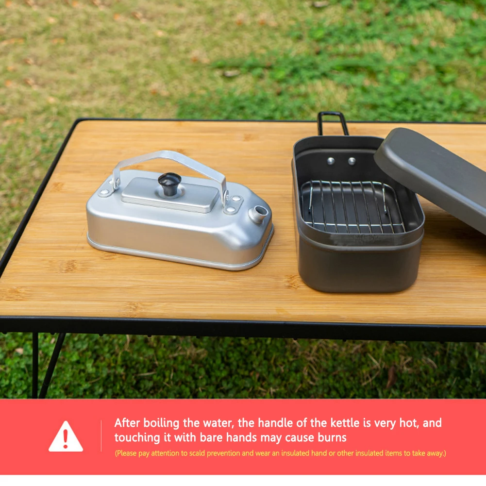 0.3L Camping Tea Kettle Aluminum Alloy Portable Fast Heating Teapot with Handle Outdoor Cookware for Hiking Fishing Picnic