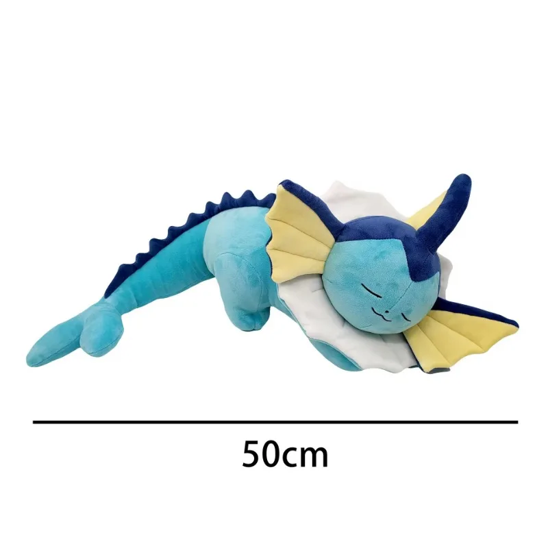 50cm 잠자는 Vaporeon 봉제 인형  lution  진화 동물 인형 장난감 Kawaii Kids 장난감 생일 선물 수집