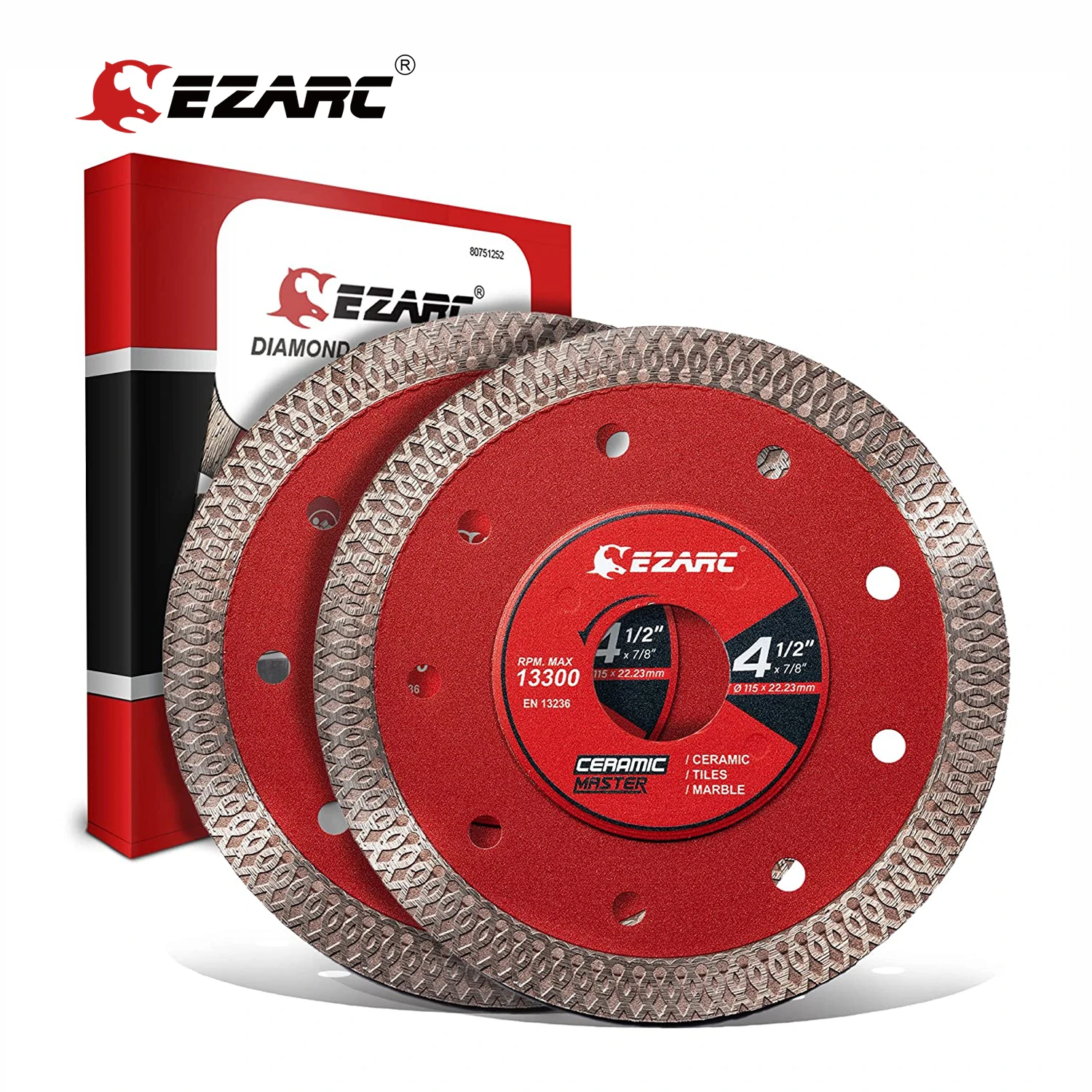 Ezarc 2pcs 115mm & 125mm Super Thin Diamond Saw Blades Diamond Tile