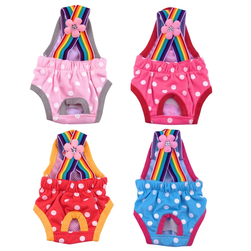 Pannolino Per Cani Mutandine Sanitarie Riutilizzabili Per Cuccioli Mutandine Sanitarie A Pois Arcobaleno Per Cani Intimo Pannolino Per Cani Da Ragazza