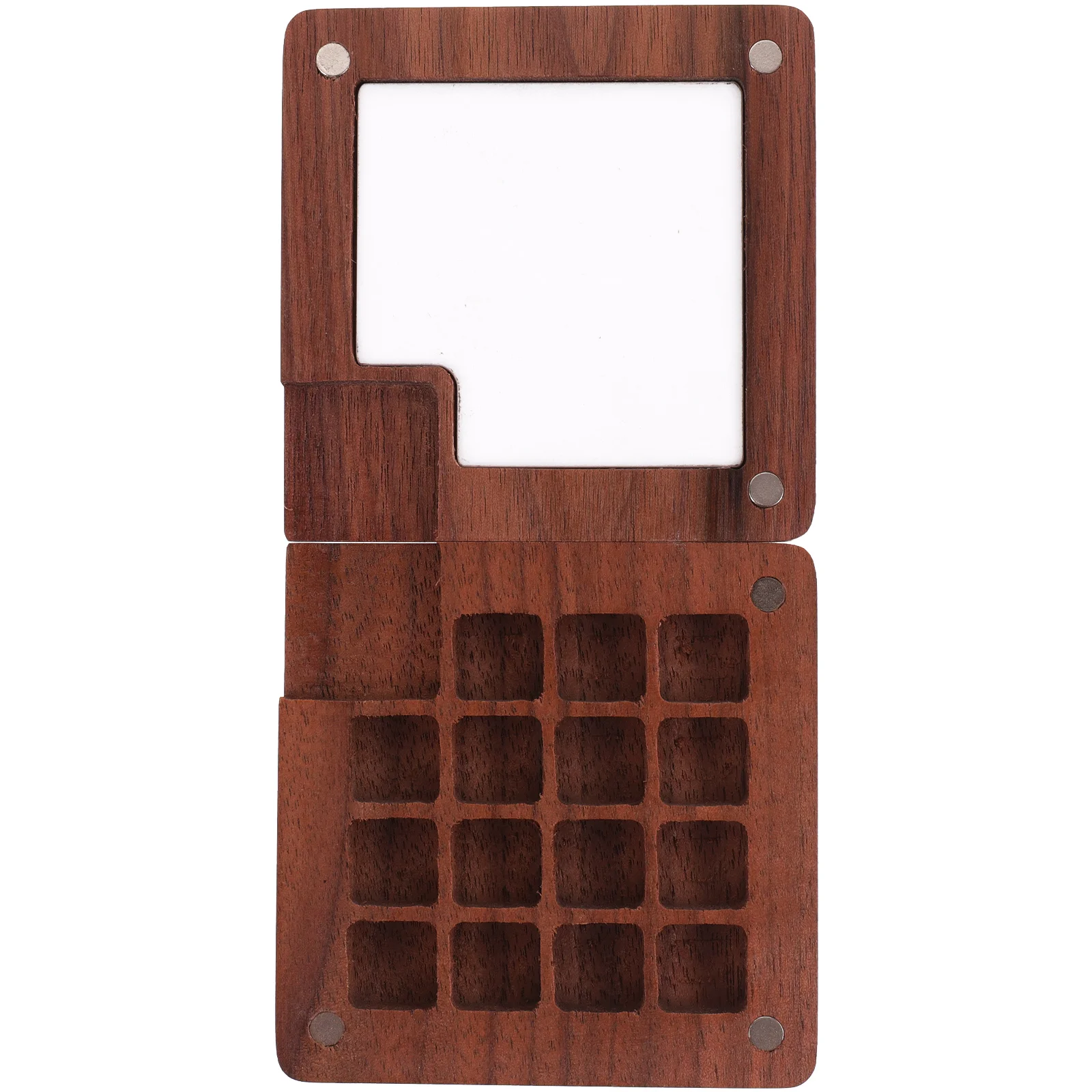 Sketchbook Palette Wooden Watercolor Palette Box 15 Grids Travel Paint Tray Portable Tiny Watercolor Painting