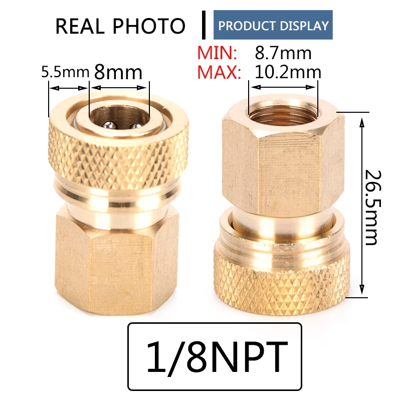 2pcs BSPP Thread Copper Quick Connect Couplings Fittings NPT Quick Disconnect Release Air Refilling Adapter M10 Coupler Sockets quick connect fittings