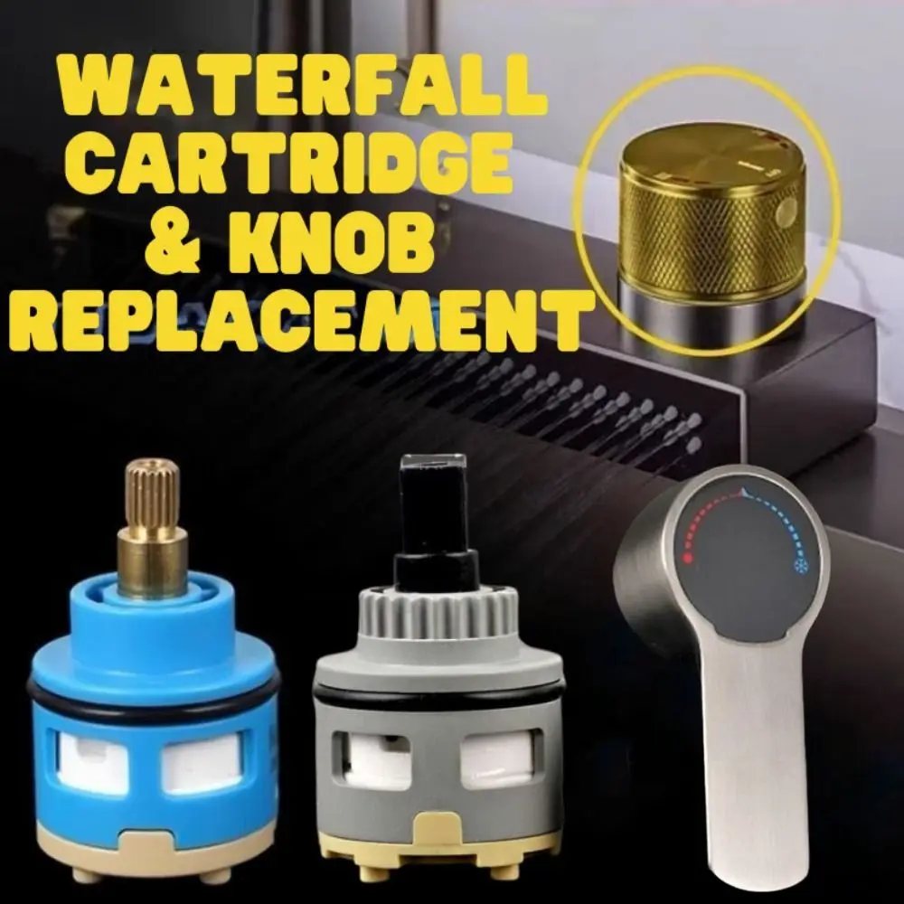 Durable 35mm Size Faucet Valve Core Watersaving 2 Way Faucet Cartridge Double Output Leak Proof Replacement Valve Shower Room