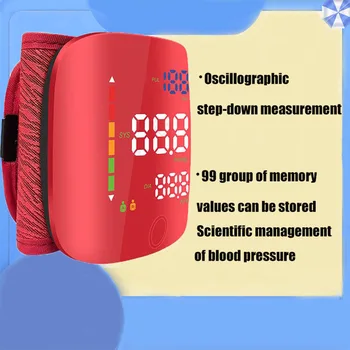 New Wrist Blood Pressure Monitor Digital Voice Heart Rate Blood Pressure Monitor  LED Digital Screen Rechargeable Home Medical 2