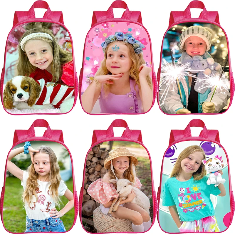 

Kids Pink Backpacks Like Nastya Print Kindergarten Bags Waterproof Children's Backpack Preschool Cute Girl School Bag Mochila