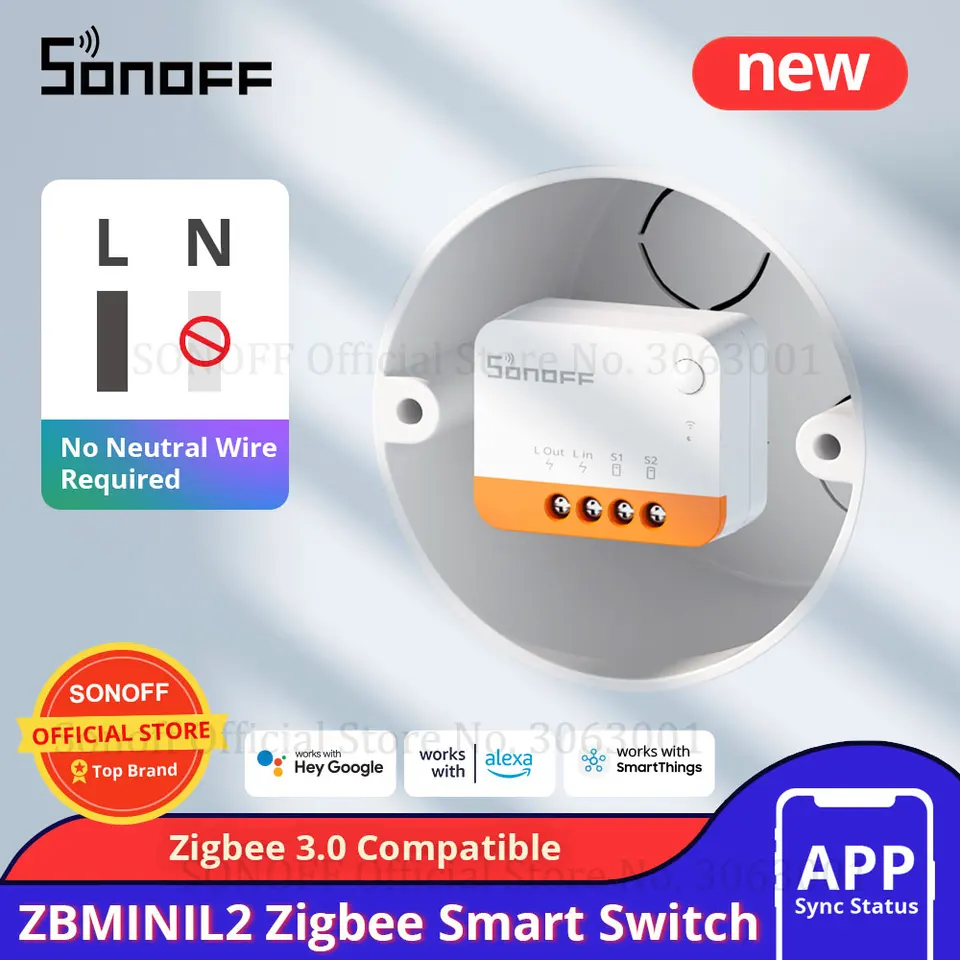 3 Pack SONOFF Smart Zigbee Light Switch No Neutral Wire Required Two-Way  Control 