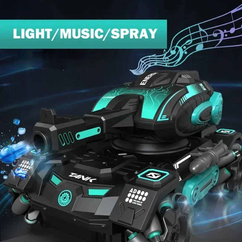 Gesture sensing remote control spray car 2.4G four-wheel stunt launch water polo tank car boy machine armour game toy car 2