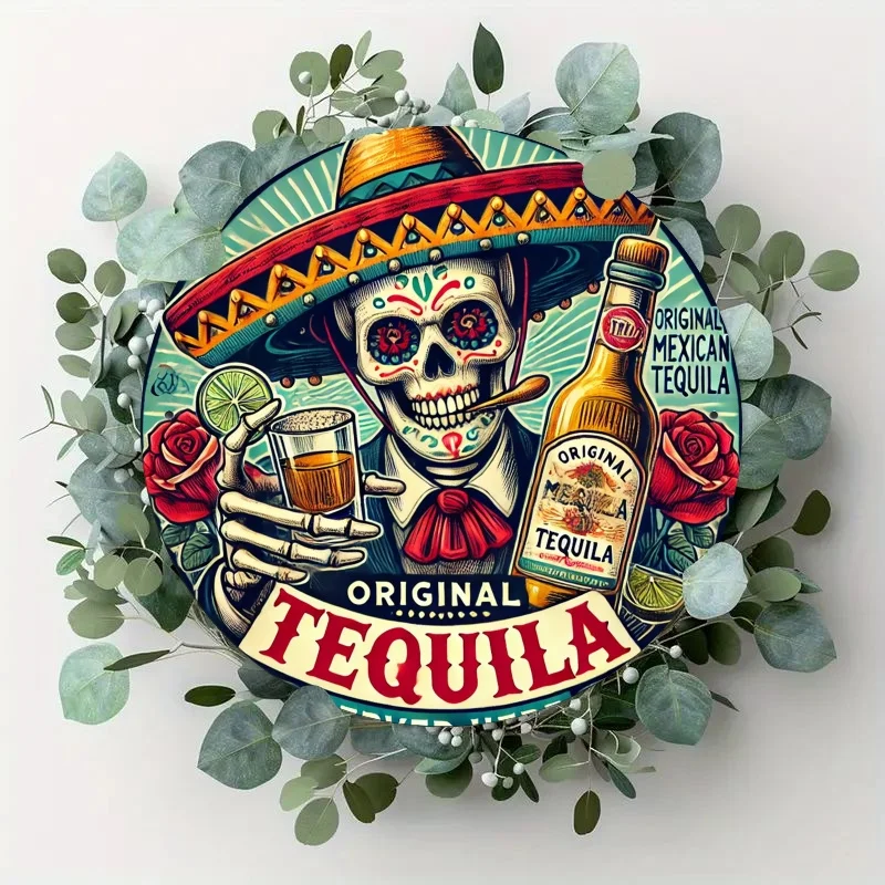 [1 Stück dekoratives Tequila-Logo] 1 Stück dekoratives Tequila-Logo im Art-Deco-Stil, Retro-Wandschild aus Holz, vielseitig einsetzbar – Detail 8