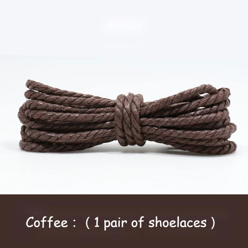 Elegant Round Waxed Shoelaces for Leather Boots and Shoes