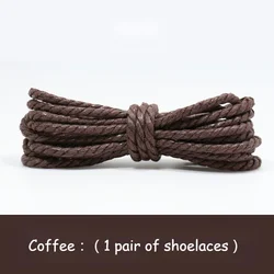Elegant Round Waxed Shoelaces for Leather Boots and Shoes (Coffee)