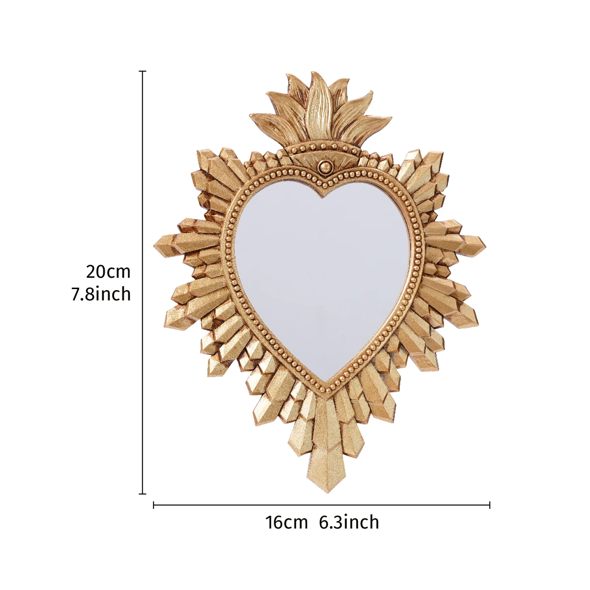 1PC, golden and black resin material flame Sacred Heart decorative pendant, suitable for religious wall decoration