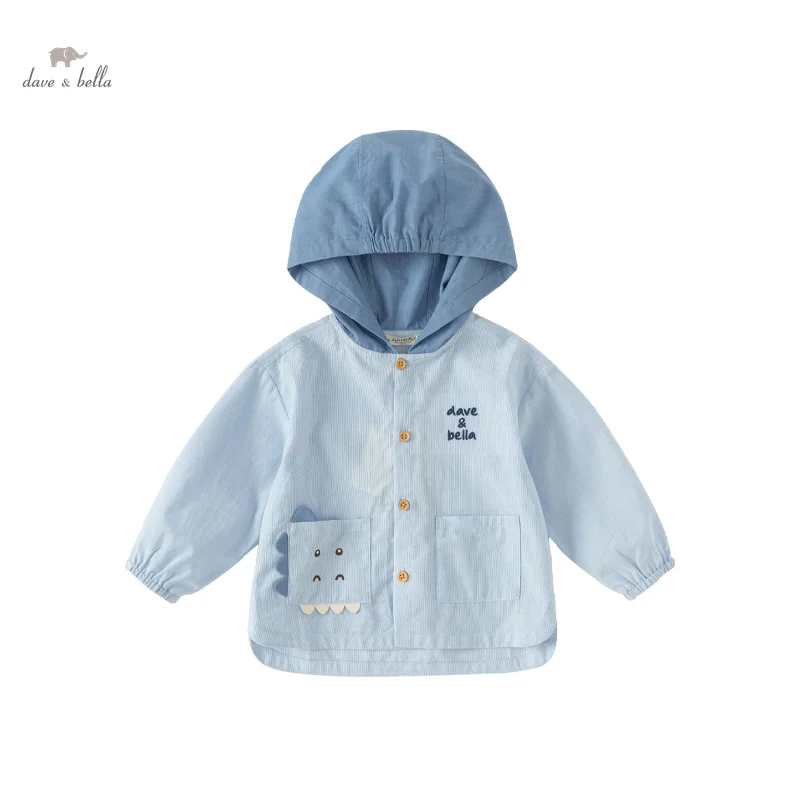 Dave Bella Children Boy's Baby Spring New Fashion Casual Hooded Coat Tops Cotton Outerwear Outdoors Sports DB1241252