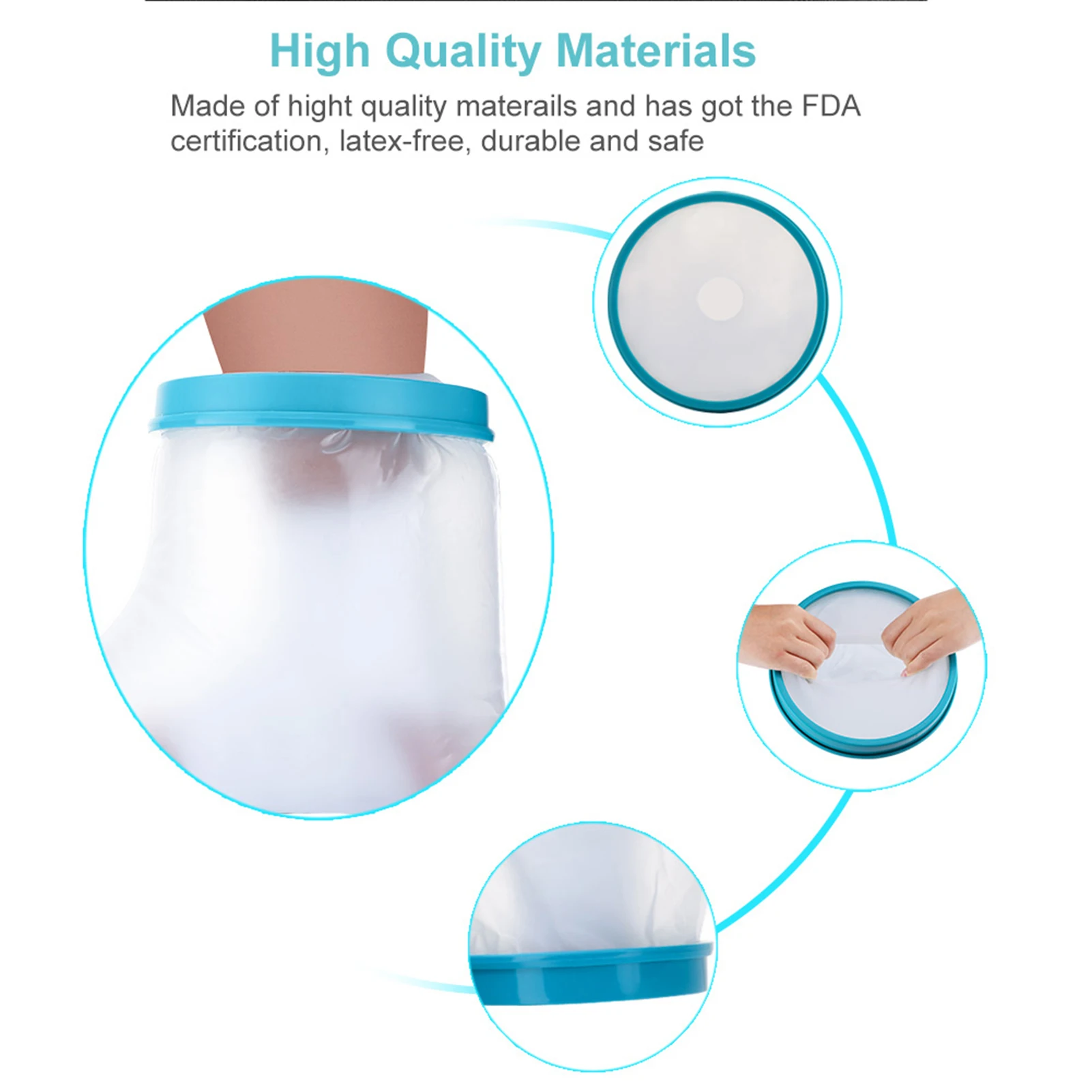 Description Picture 6 of itemCast Cover For Shower Foot Length 28cm PP Glue Bath  Water Protector Cast Cover Elastic for Home for Family