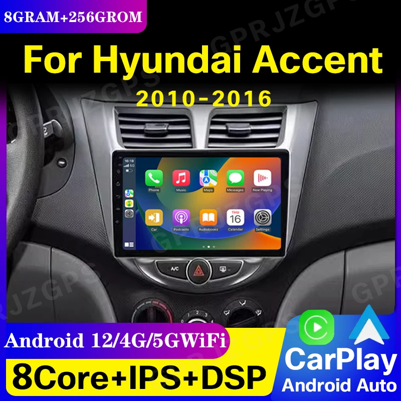 

Автомагнитола на Android для Hyundai Solaris Verna Accent 1 2010-2016, мультимедийный видеоплеер, навигация, GPS, 2Din, DVD, головное устройство Carplay