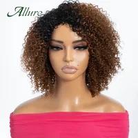 Perruques brésiliennes Jerry Curly en cheveux humains pour femmes, couleur brun foncé, cheveux courts bouclés, perruque sans colle, perruques afro crépues Allure 4