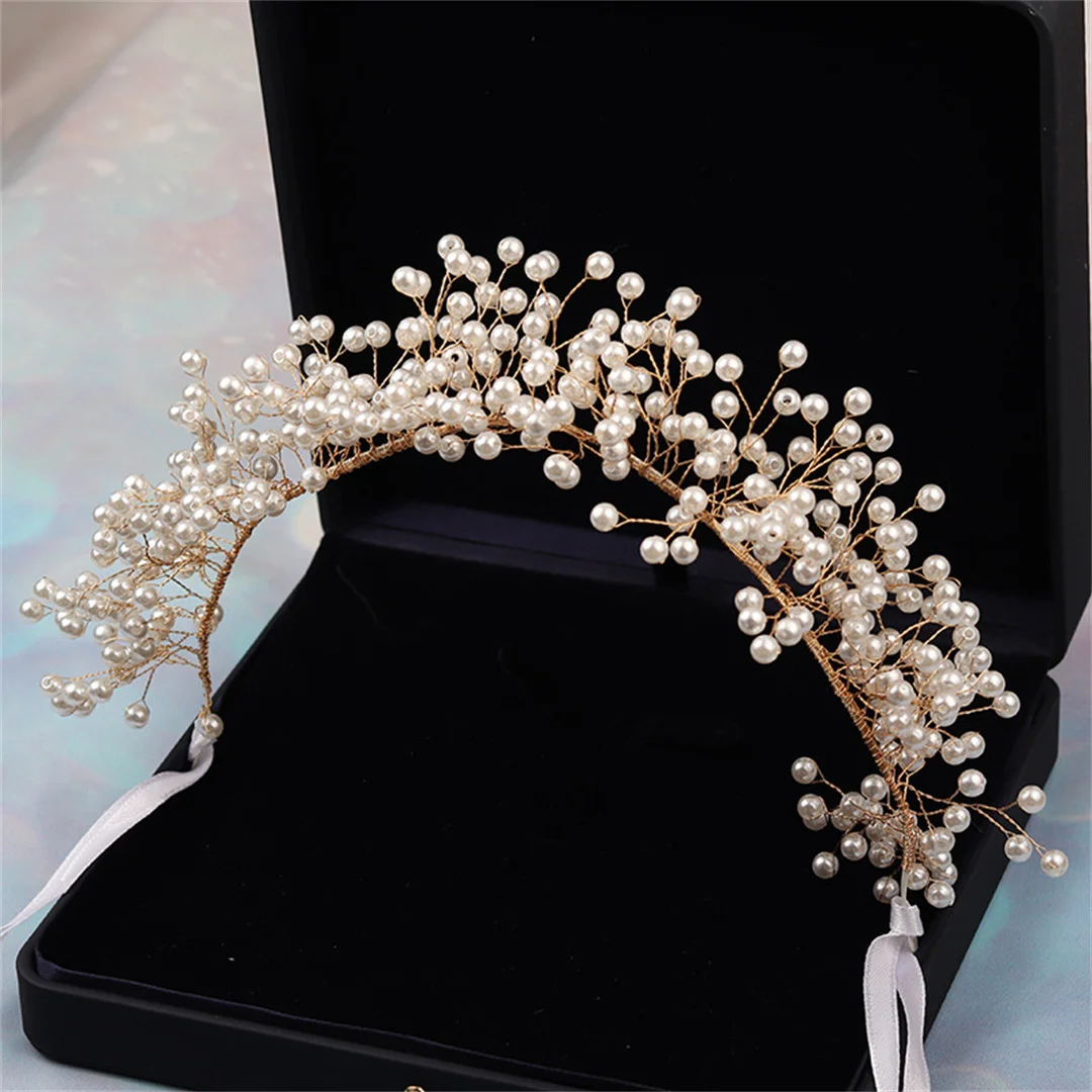 

Bridal headdress accessories, wedding dress, fairy beauty three-piece suit, Korean wedding princess pair, hair clip Pearls