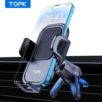 TOPK Supporto per telefono da auto Supporto per presa d'aria Supporto per telefono cellulare Supporto per auto compatibile con iPhone 15 14 13 Pro Max Plus Tutti i telefoni