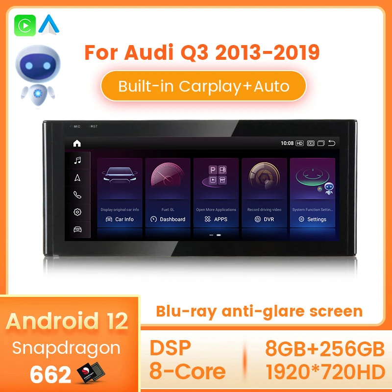 8Core Android 12 System Car Stereo Multimedia Player For Audi Q3 2013-2019  WIFI 4G LTE IPS Touch Screen GPS Navi Carplay Auto BT - AliExpress