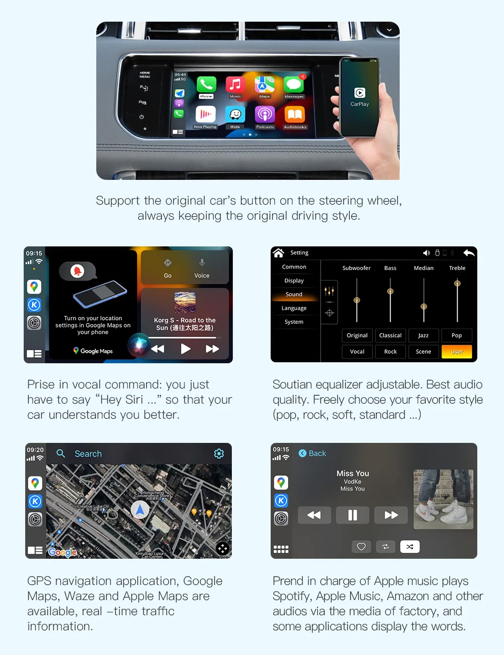 Kabelloses Carplay Android Auto für Land Rover Jaguar Bosch Discovery4 Evoque Freelander2 XE XF XJL Mirroring Decoder AirPlay – Detail 8
