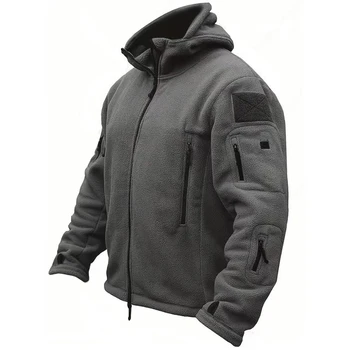 Giacca tattica in pile termico invernale militare americano da uomo Cappotto sportivo con cappuccio per sport all'aria aperta Militar Softshell Giacche militari da trekking 1