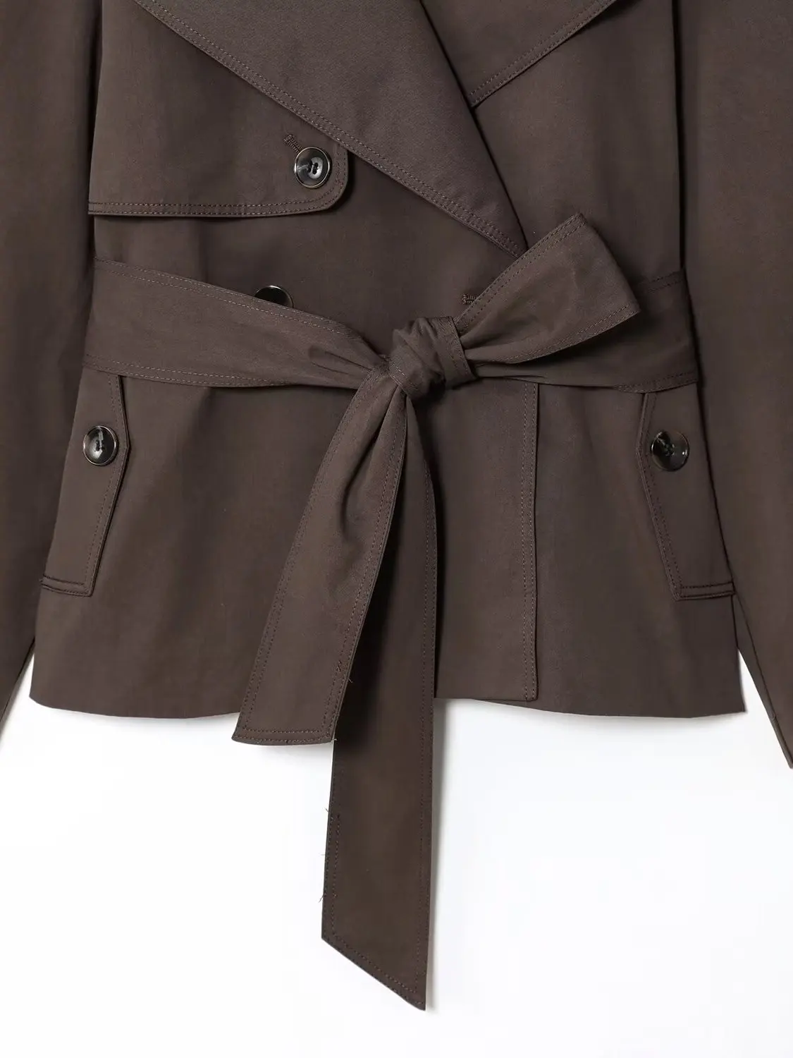 Women's Casual Waist-Cinching Double-Breasted Coat Spring Autumn Workwear Outerwear Trendy Long Sleeve Suit Collar Regular Le... - 4