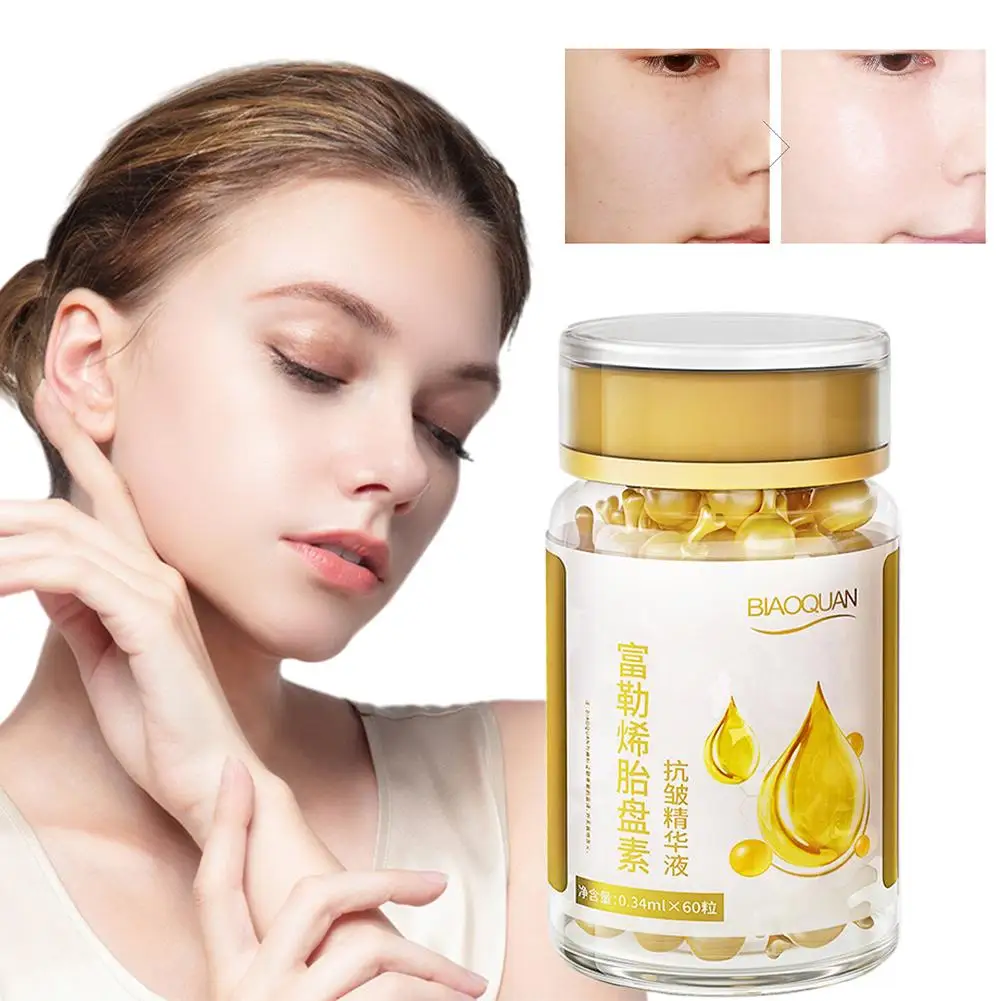 

60 Capsule Essence Moisturizing Facial Serum Firming Anti-wrinkle Pores Repairing Hydrating Shrink Liquid O7L2