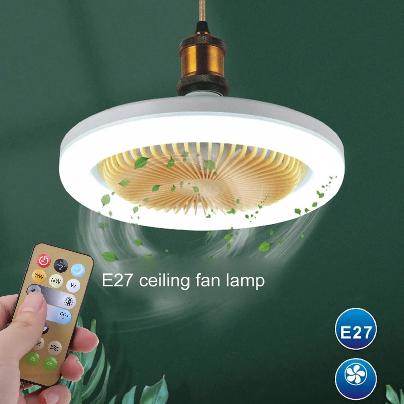 Dimmable Ceiling Fan Lamp With Remote Control Fan Lamp Modern Bedroom Decorative E27 Ceiling Electric Ventilator